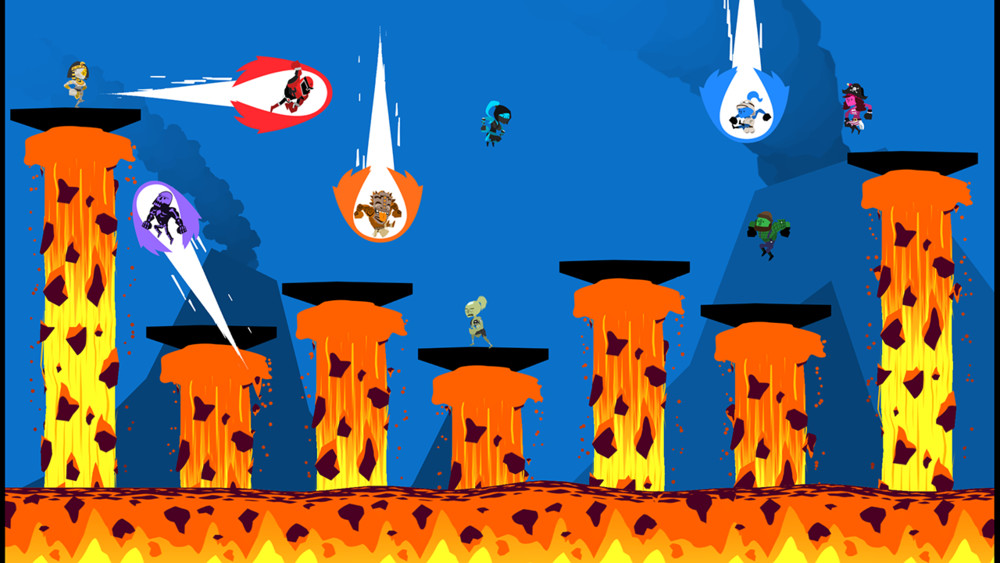Runbow platform racing with the background shifting colour