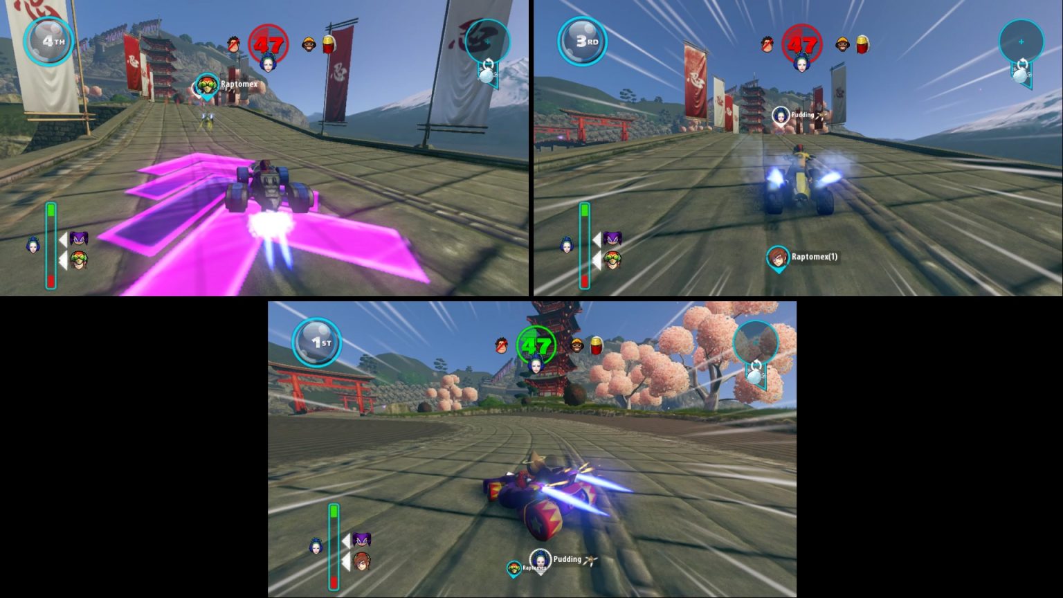 Karts transforming into boats mid race in Sonic & All-Stars Racing Transformed