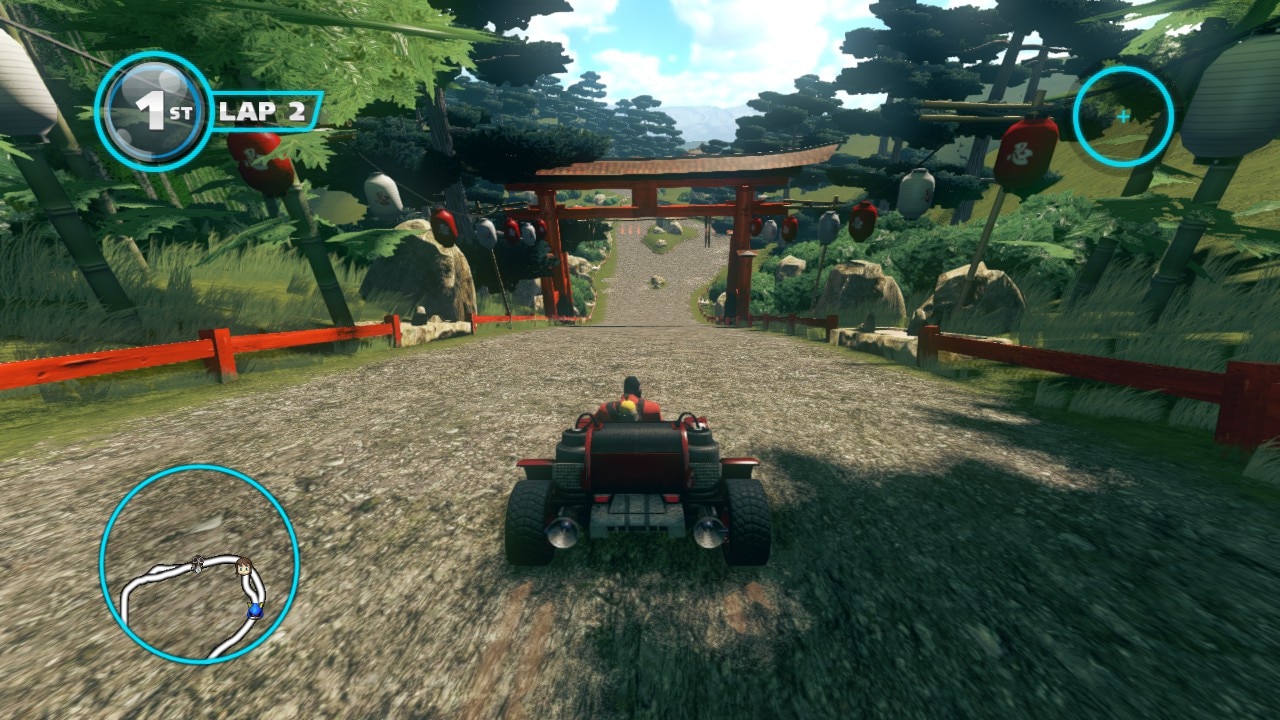 Racing through a SEGA themed track in Sonic & All-Stars Racing Transformed