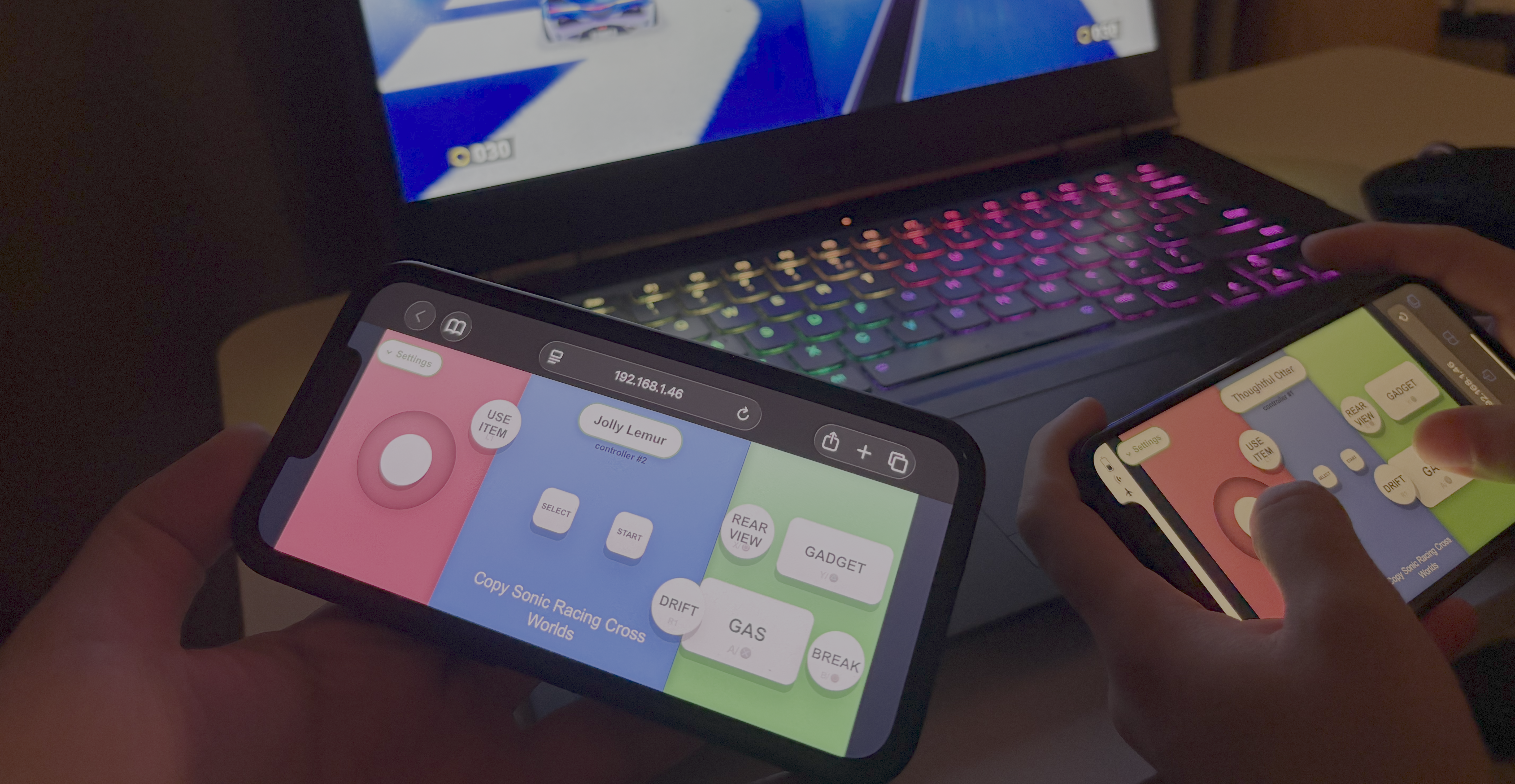 Someone holding a phone like a controller